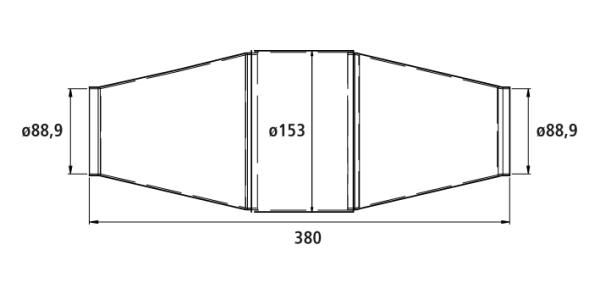 HJS Universal Katalysator 88,9 mm